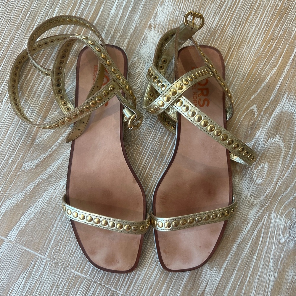 Michael Kors Gold Studded Sandals
